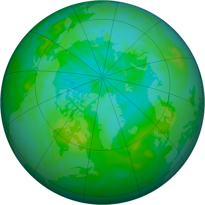 Arctic ozone map for 31 July 2012